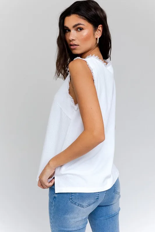 Brooke Edgy Frayed Top