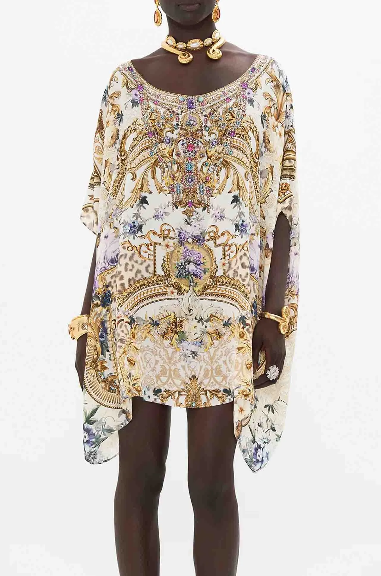 Camilla - Palazzo Play Date Short Round Neck Kaftan