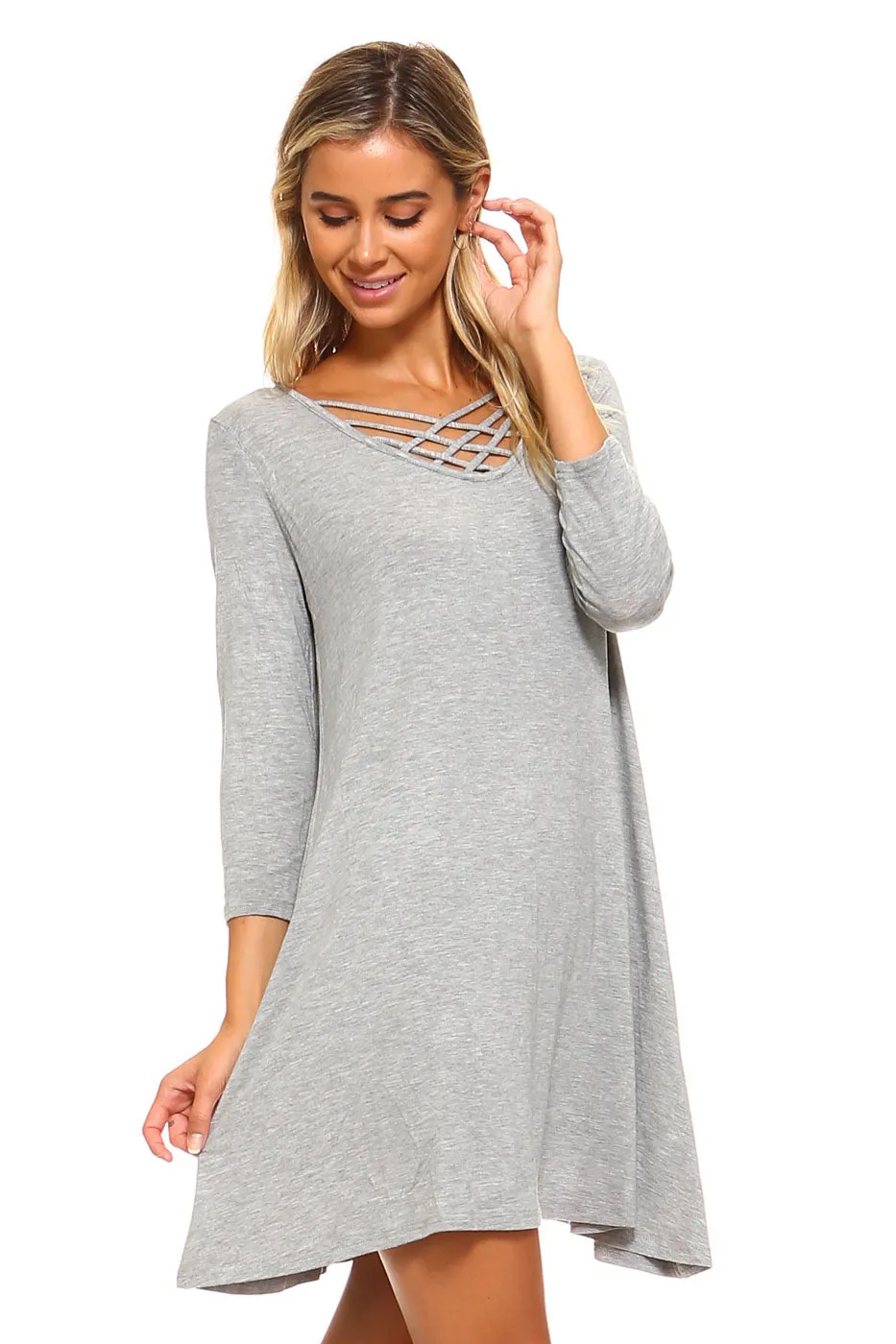 Sunday Strolls Cross Strap Swing Dress