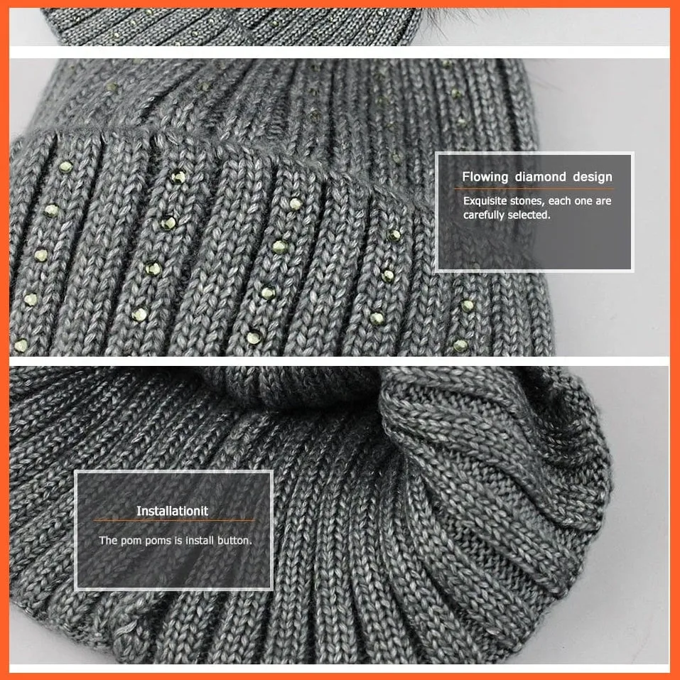 Winter Knitted Wool Hat For Women  | Warm Casual Pom Pom  Skullies Beanie Caps Winter Brand  Fashion Hats